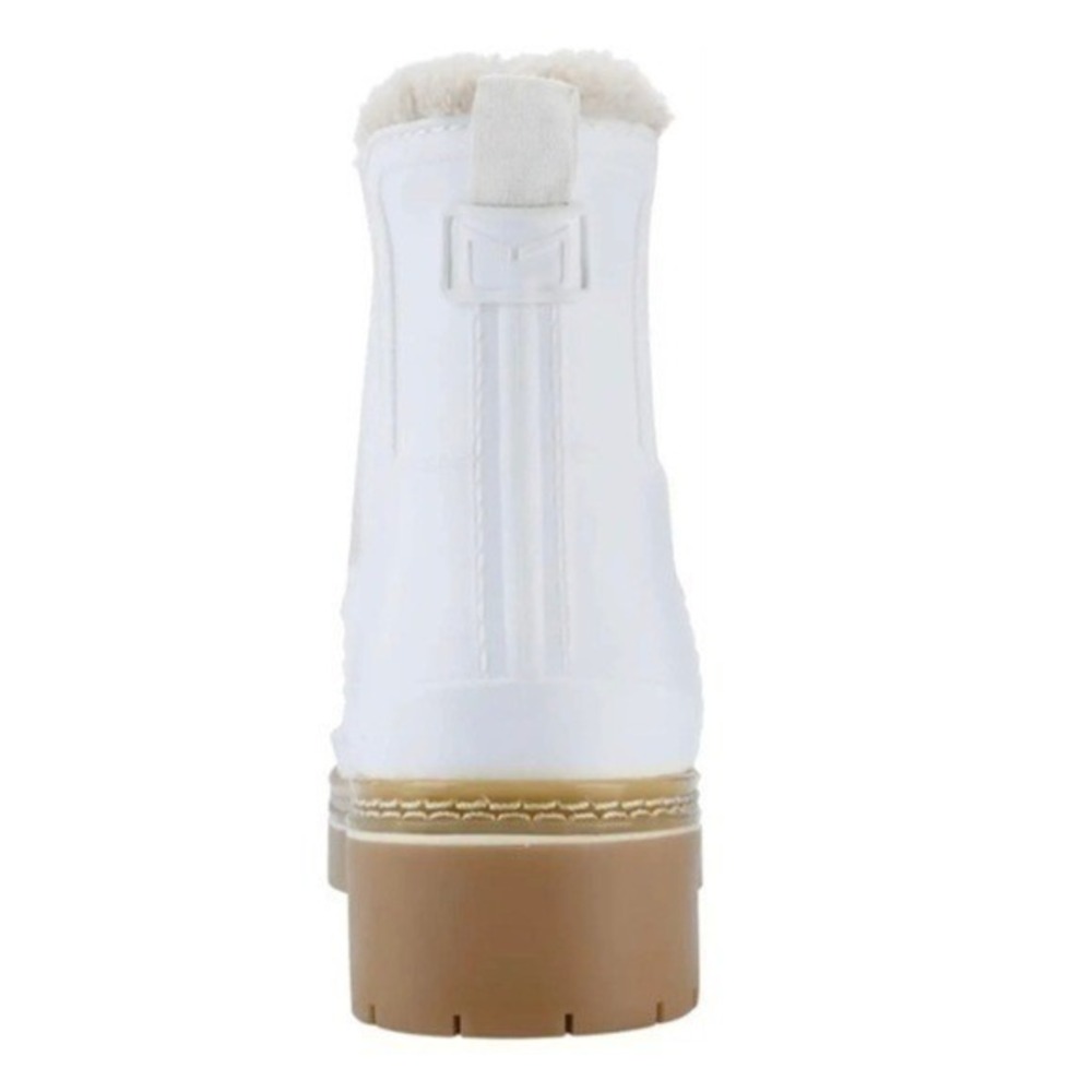 Marc Fisher LTD Fargo White Faux Fur Lined Waterproof Chelsea Rain Boots Size 10 - Picture 7 of 10